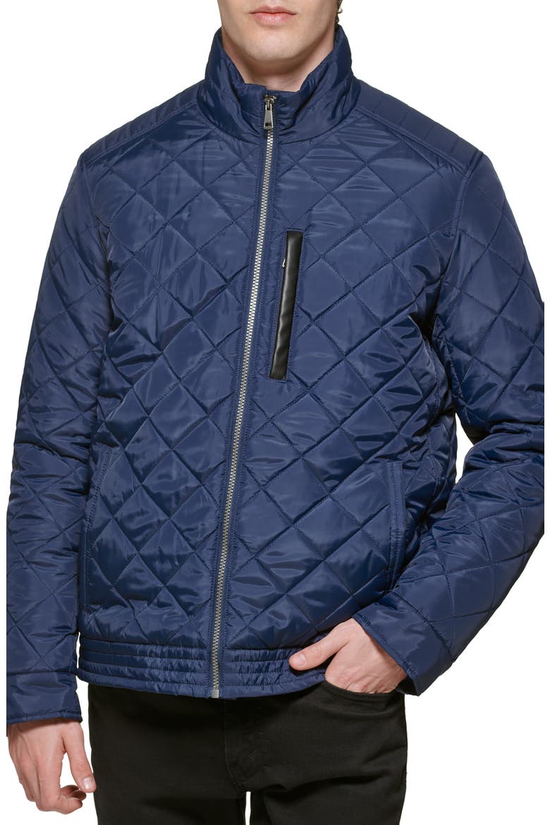 Signature Quilted Jacket, Alternate, color, NAVY