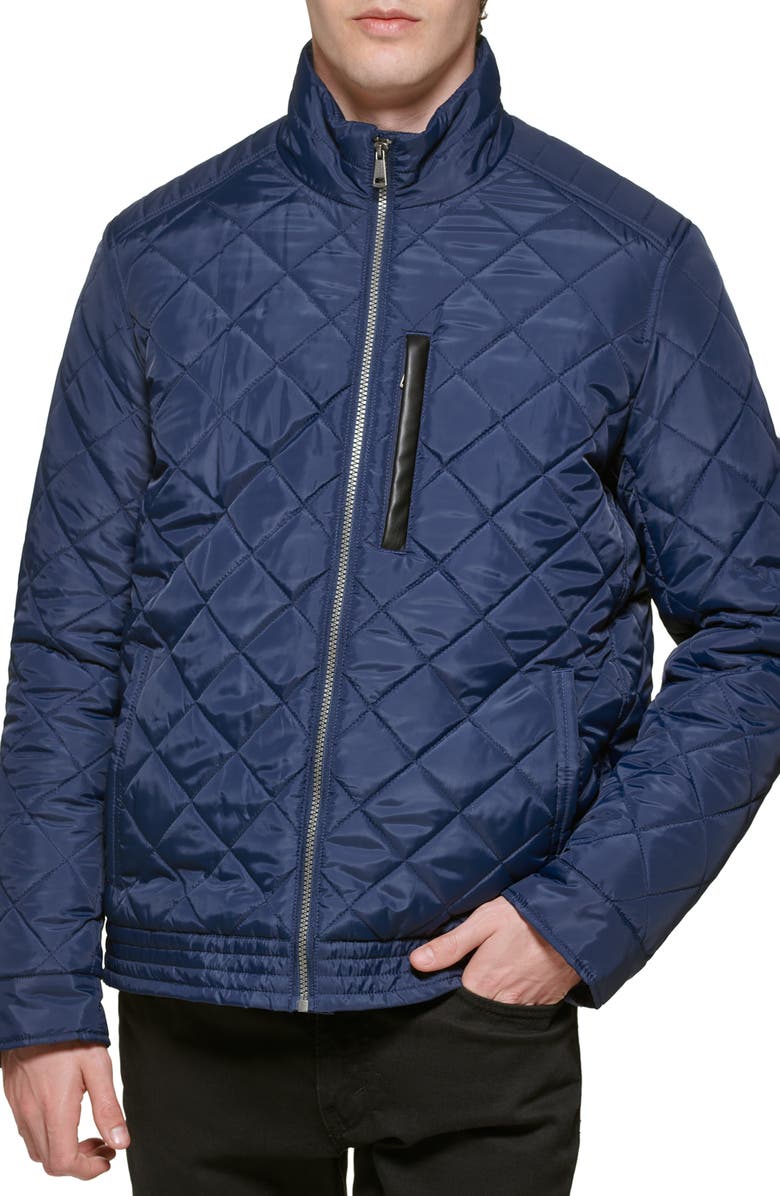 Cole Haan Signature Quilted Jacket, Alternate, color, Navy
