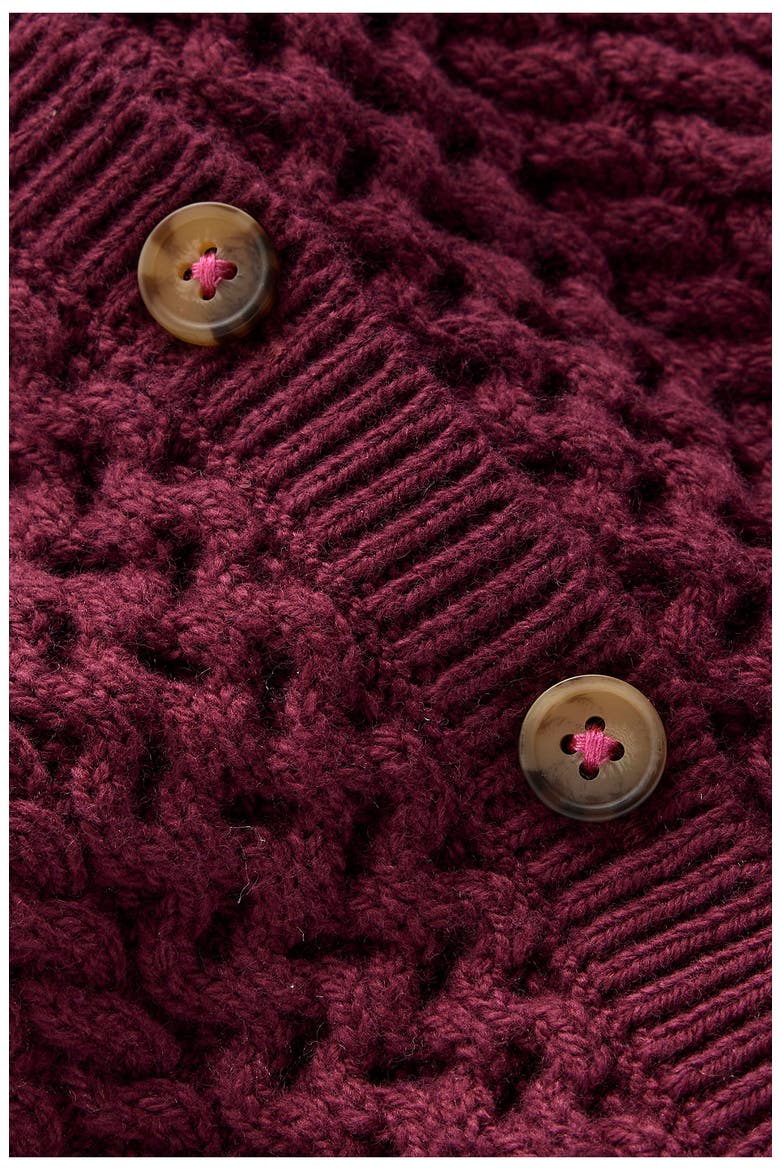 Kids' Heritage Cable Stitch Cardigan, Alternate, color, PLUM