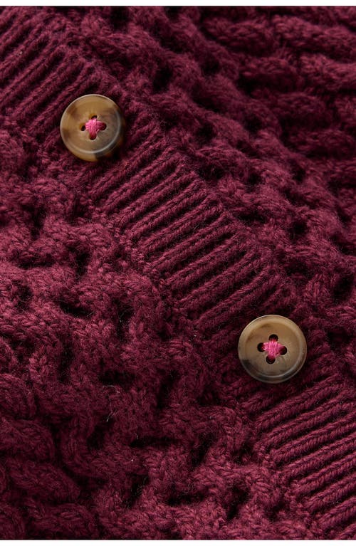 Mini Boden Kids' Heritage Cable Stitch Cardigan In Red