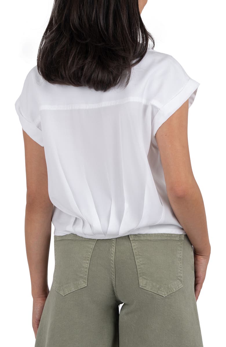 KUT from the Kloth Gaia Pleat Hem Short Sleeve Button-Up Top, Alternate, color,