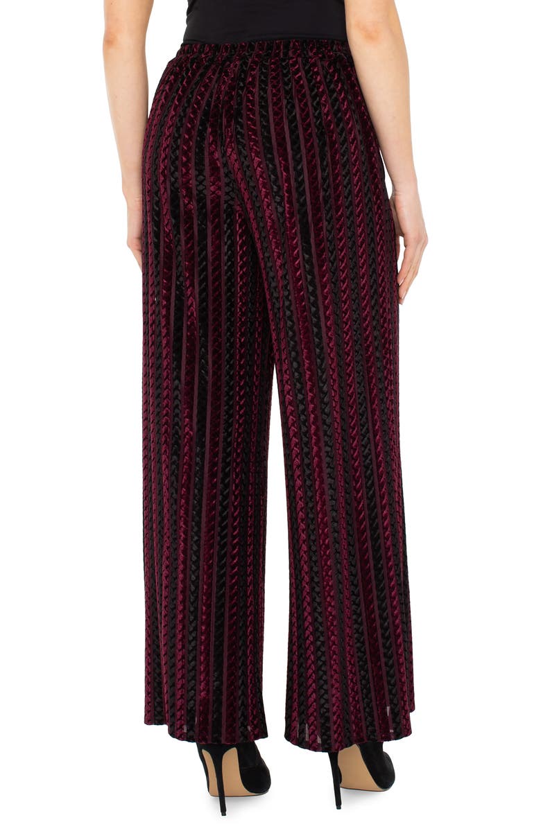 Liverpool Los Angeles Velvet Wide Leg Pants, Alternate, color, Black Burgundy Stripe