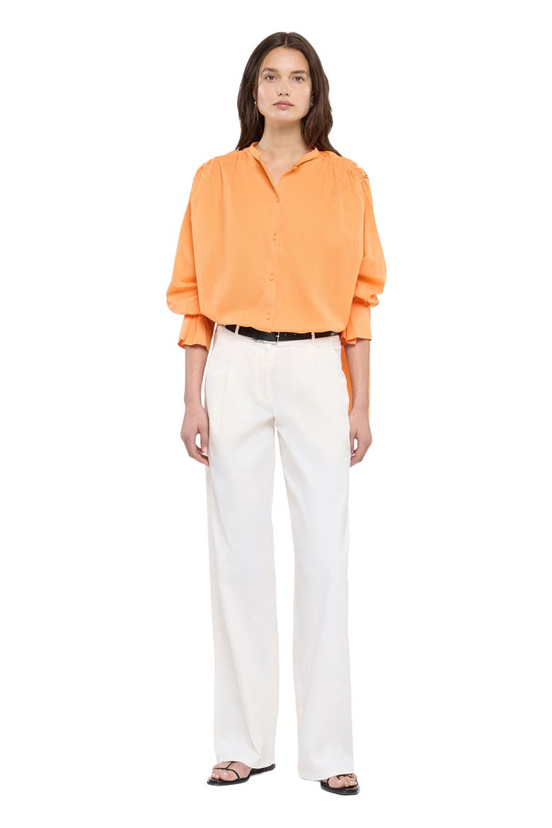 Gathered Voile Blouse, Alternate, color, PAPAYA