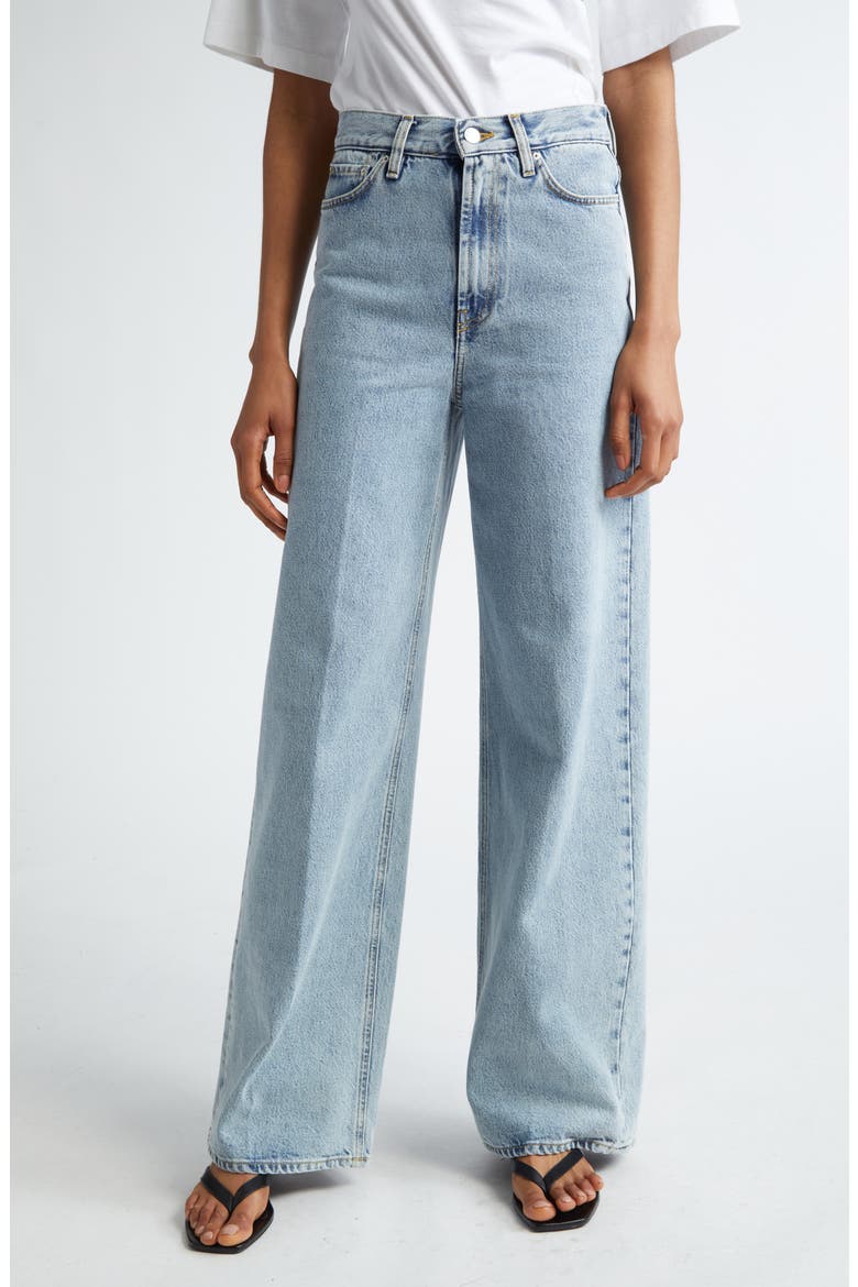Wide Leg Organic Cotton Jeans, Main, color, COOL BLUE