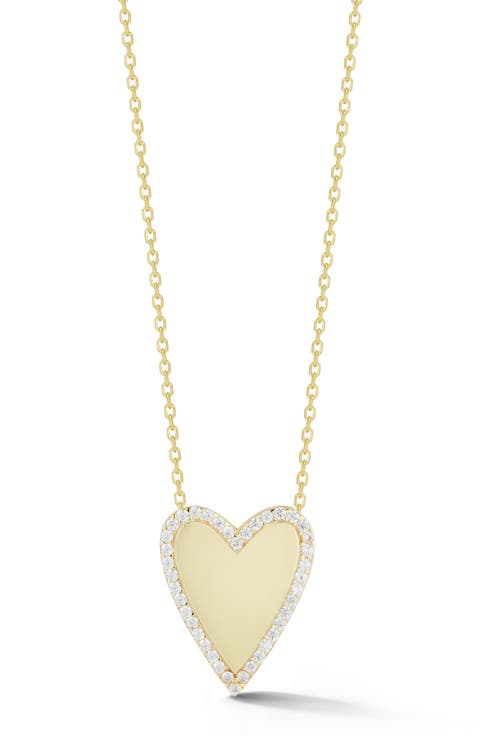 Cubic Zirconia Heart Pendant Necklace