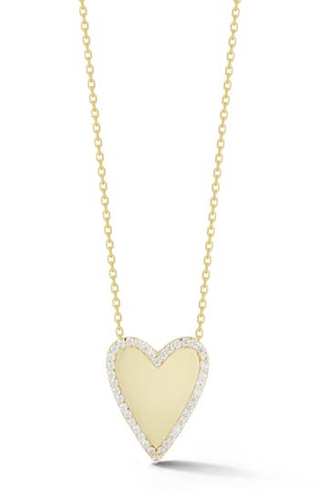 Glaze Jewelry Cubic Zirconia Heart Pendant Necklace In Gold