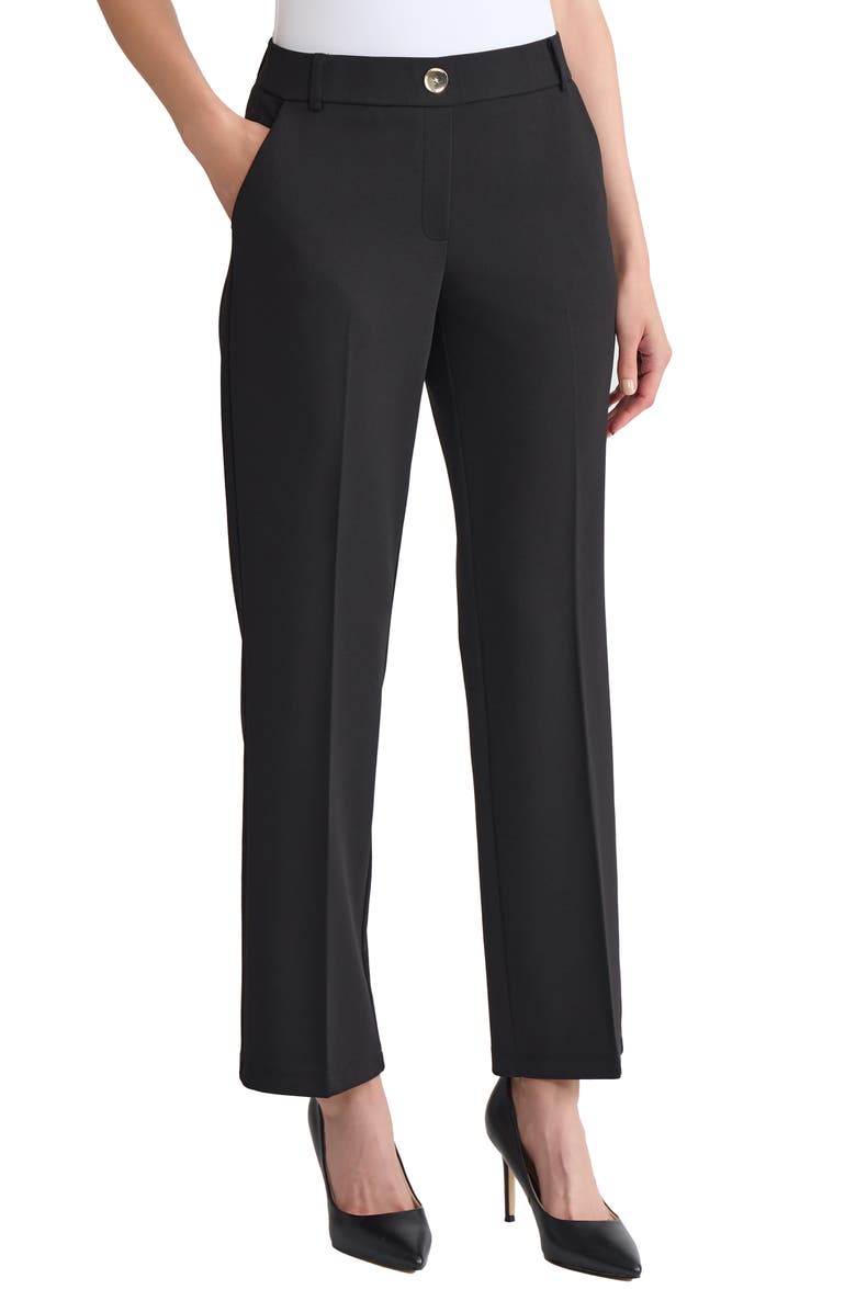 KASPER Pull-On Trouser Pants, Main, color, Black