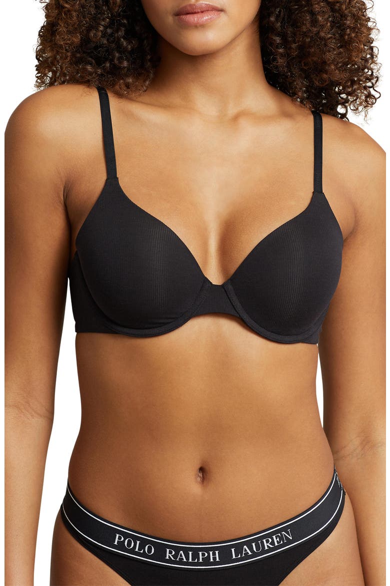 Underwire T-Shirt Bra, Main, color, ONYX