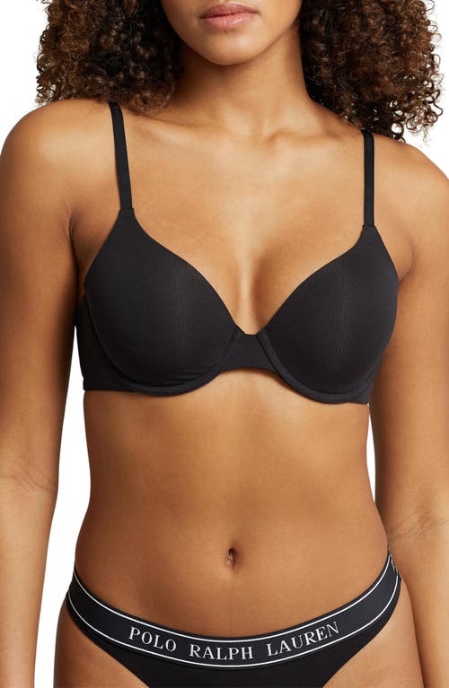 Polo Ralph Lauren Underwire T-shirt Bra In Black
