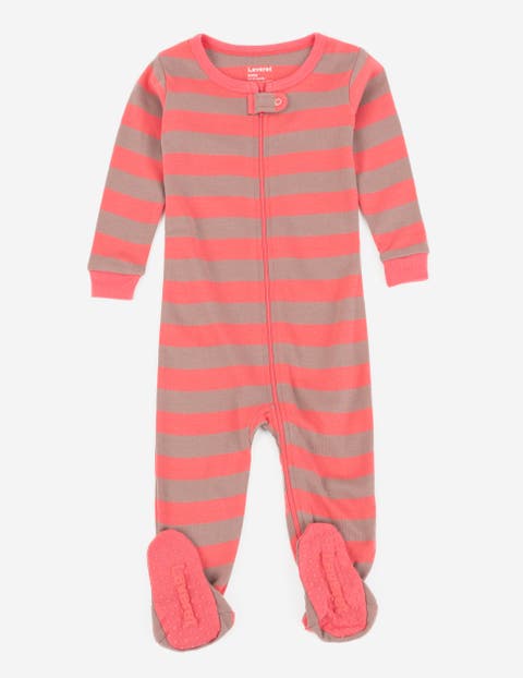 Footed Printed Cotton Pajamas, Solids, Stripes & Tie Dye (Baby)