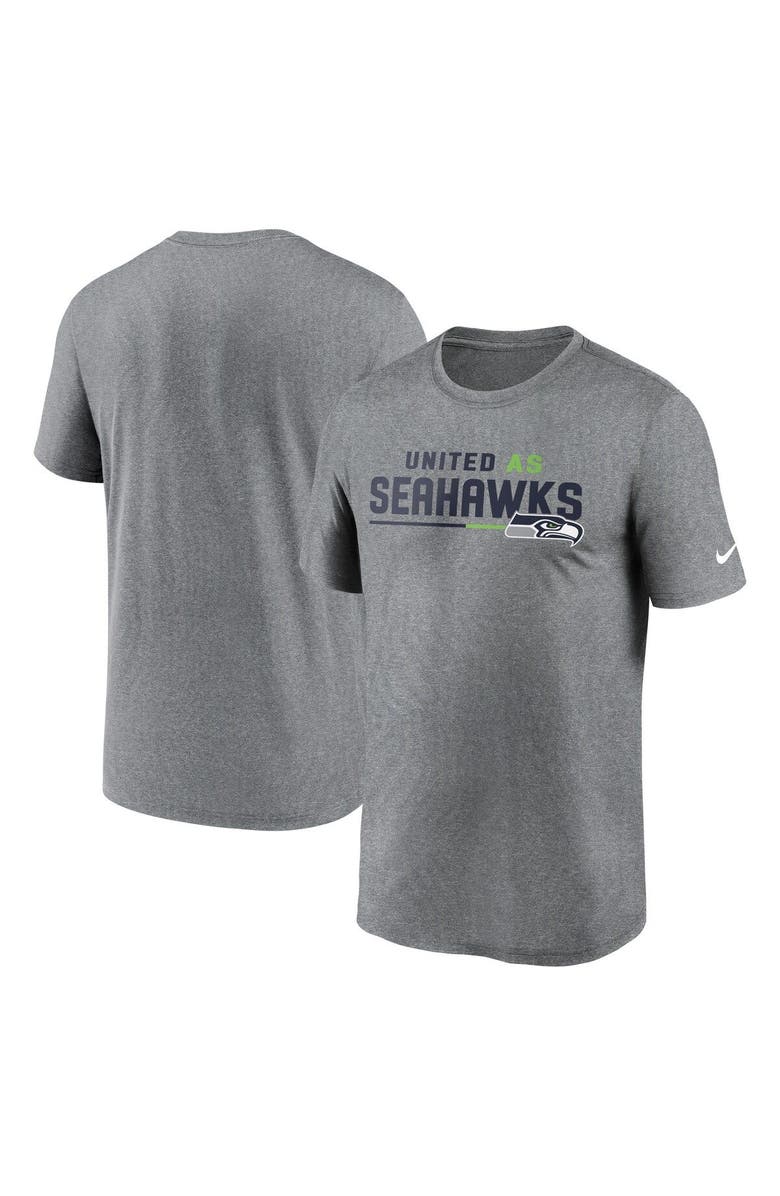 Nike Men's Nike Heather Gray Seattle Seahawks Legend Team Shoutout Performance T-Shirt, Main, color, Heather Gray