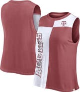 FANATICS Women's Fanatics Branded Maroon/White Texas A&M Aggies Colorblock High Neck Tank Top