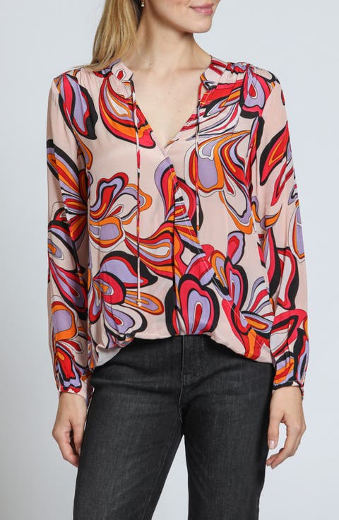 Print Surplice Neck Top