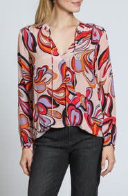 APNY Print Surplice Neck Top