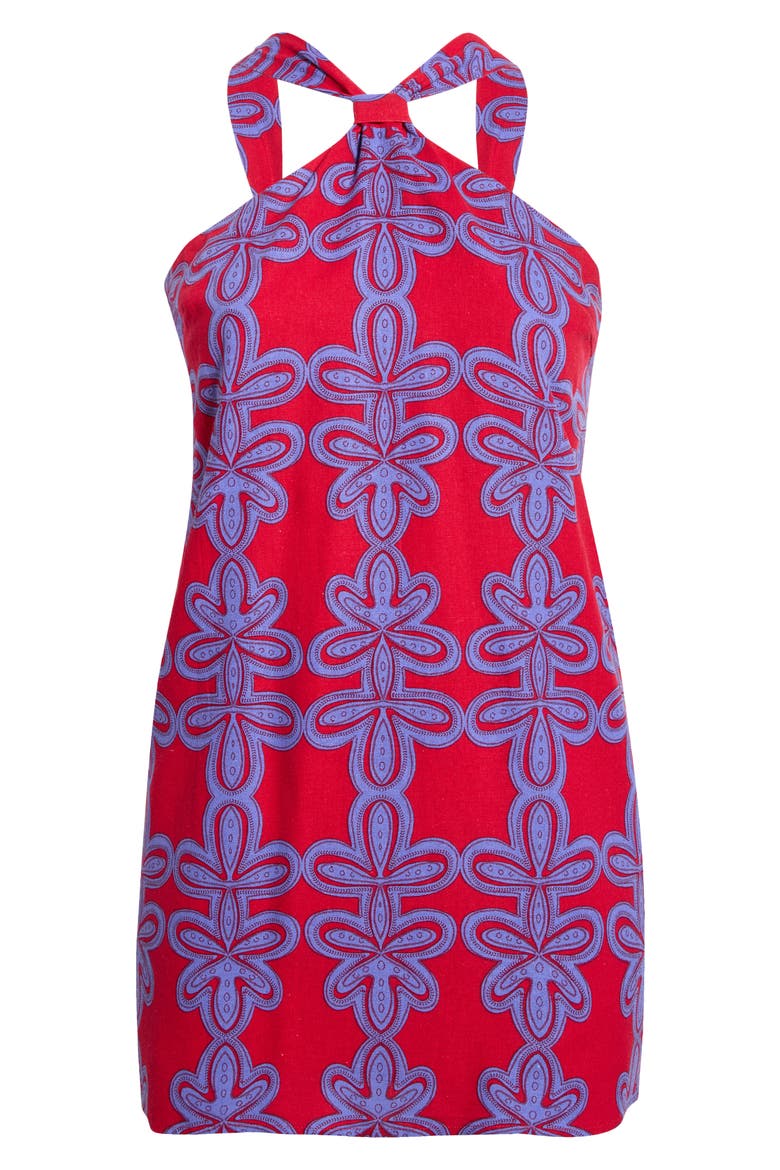 Rory Abstract Amory Halter Mini Dress, Alternate, color, CHERRY-MULTI
