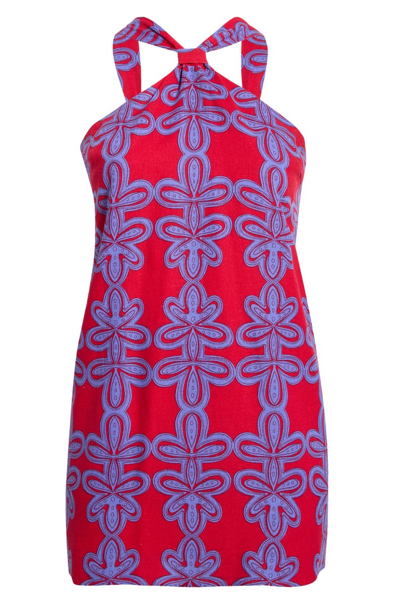 SUGARLIPS Rory Abstract Amory Halter Mini Dress, Alternate, color, Cherry-Multi