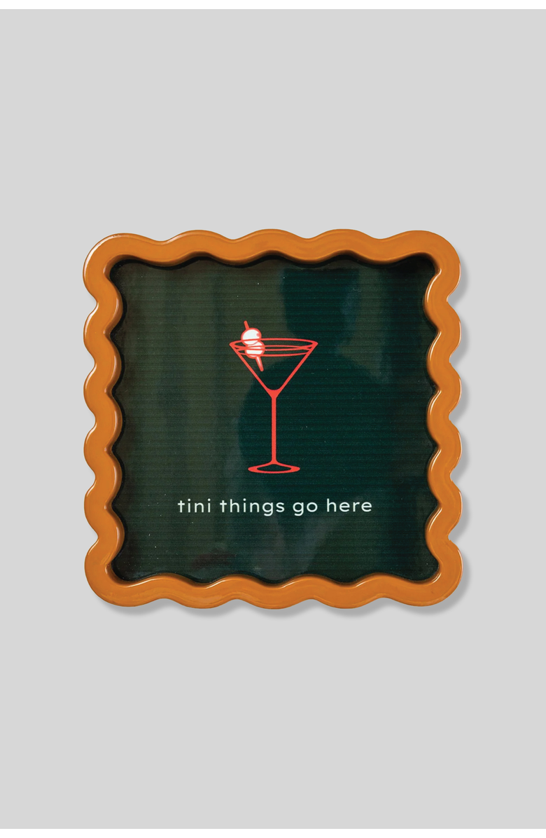 Furbish Tini Things Lacquer Tray, Main, color, Dark Green, Caramel