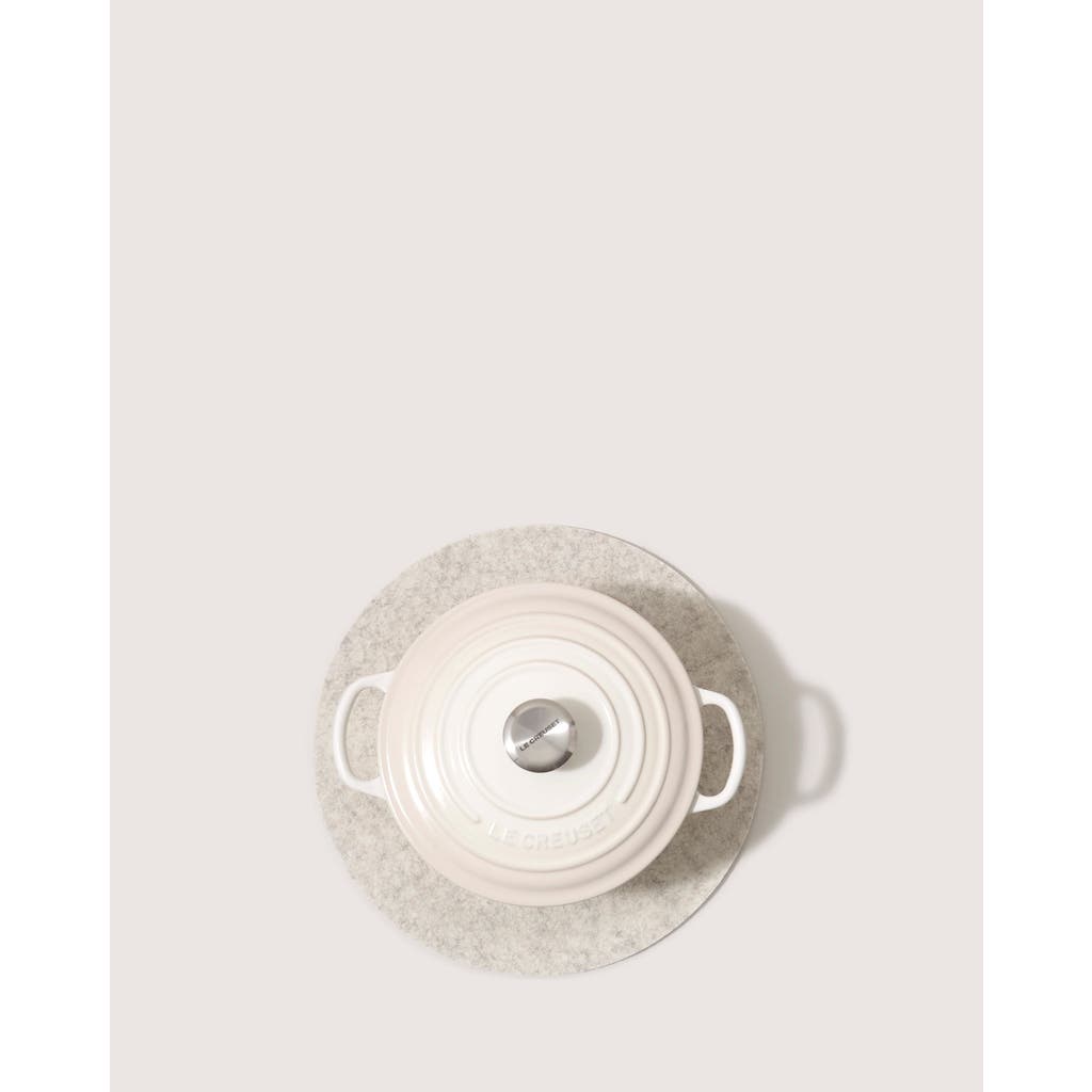 Graf & Lantz Graf Lantz Merino Wool 12" Round Trivet In Heather White