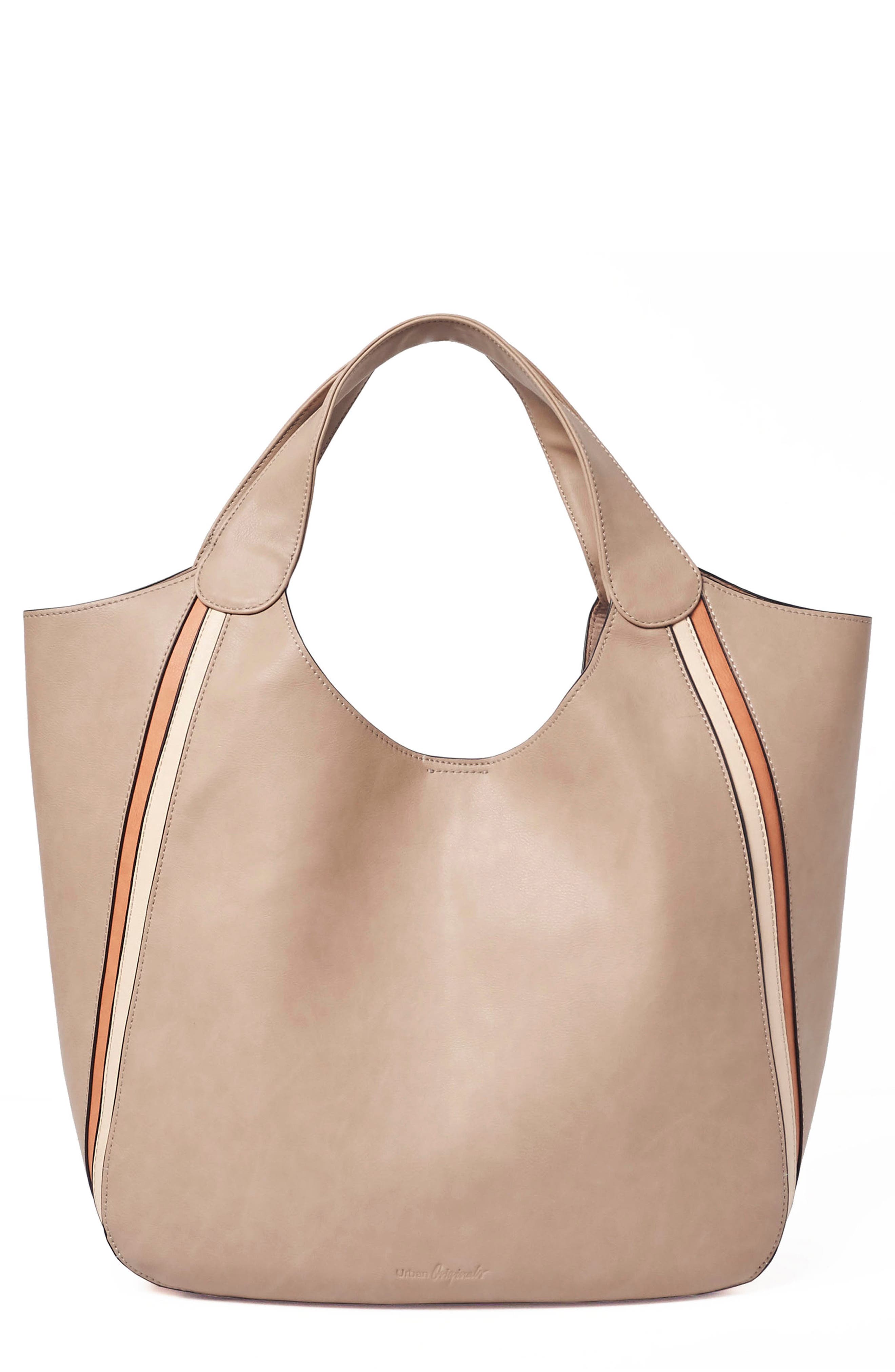 Viva Vegan Leather Tote with Removable Zip Pouch, Main, color, TAUPE
