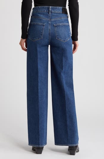 Sasha Seamed Pocket High Waist Wide Leg Jeans