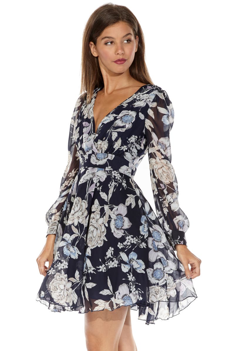 TFNC Nordi Floral Fit & Flare Party Dress, Alternate, color, Floral Print