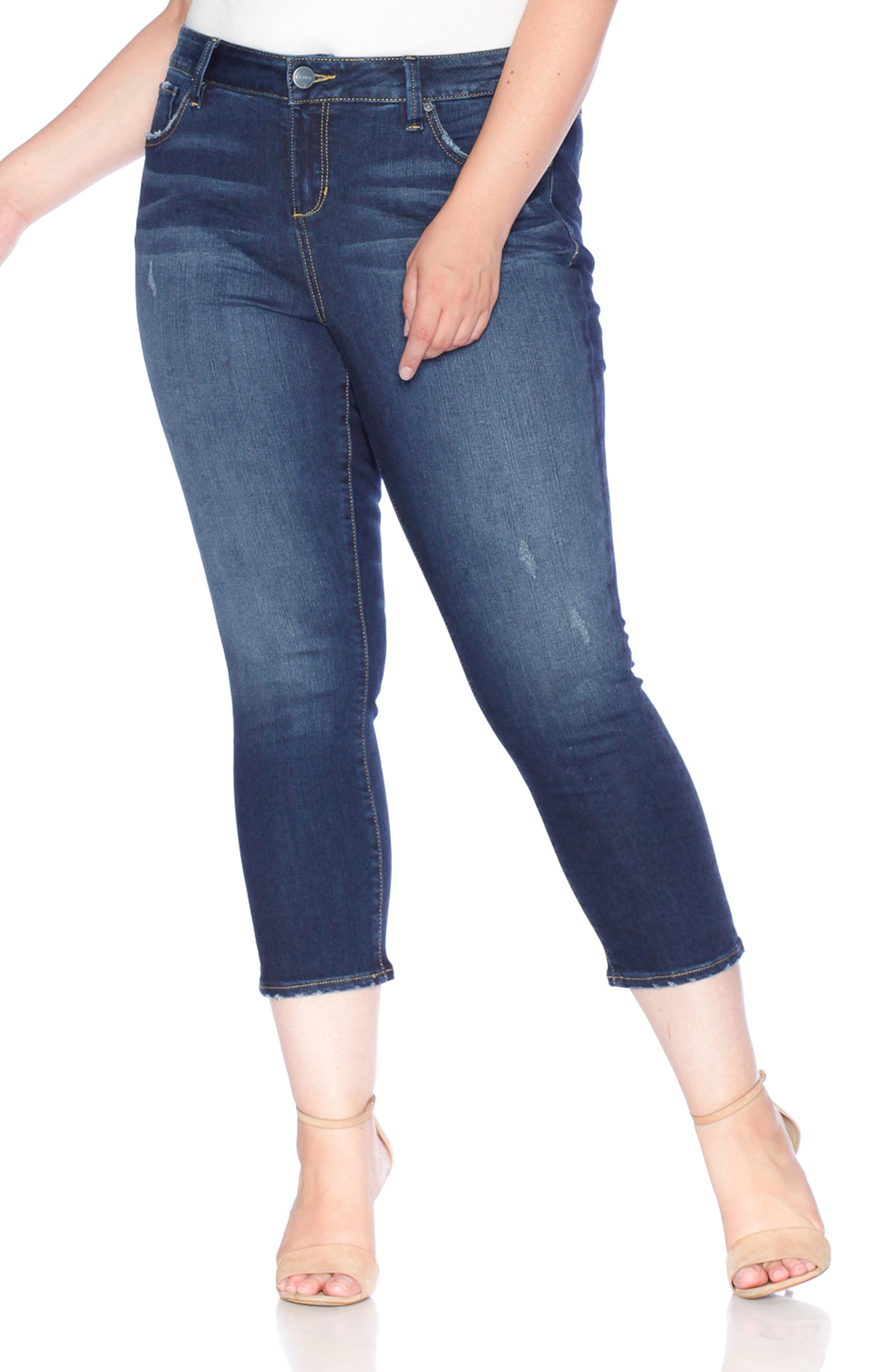 SLINK Jeans Crop Straight Leg Jeans in Sheela 