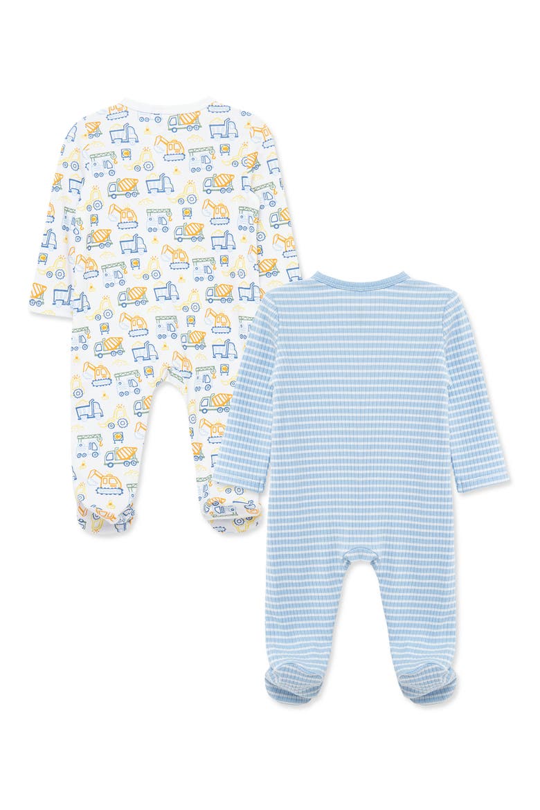 Trucks & Stripes 2-Pack Stretch Viscose Footie Set, Alternate, color, BLUE