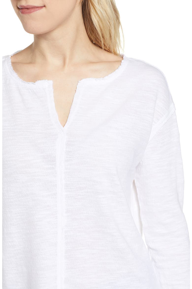 Split Neck Tee, Alternate, color, WHITE