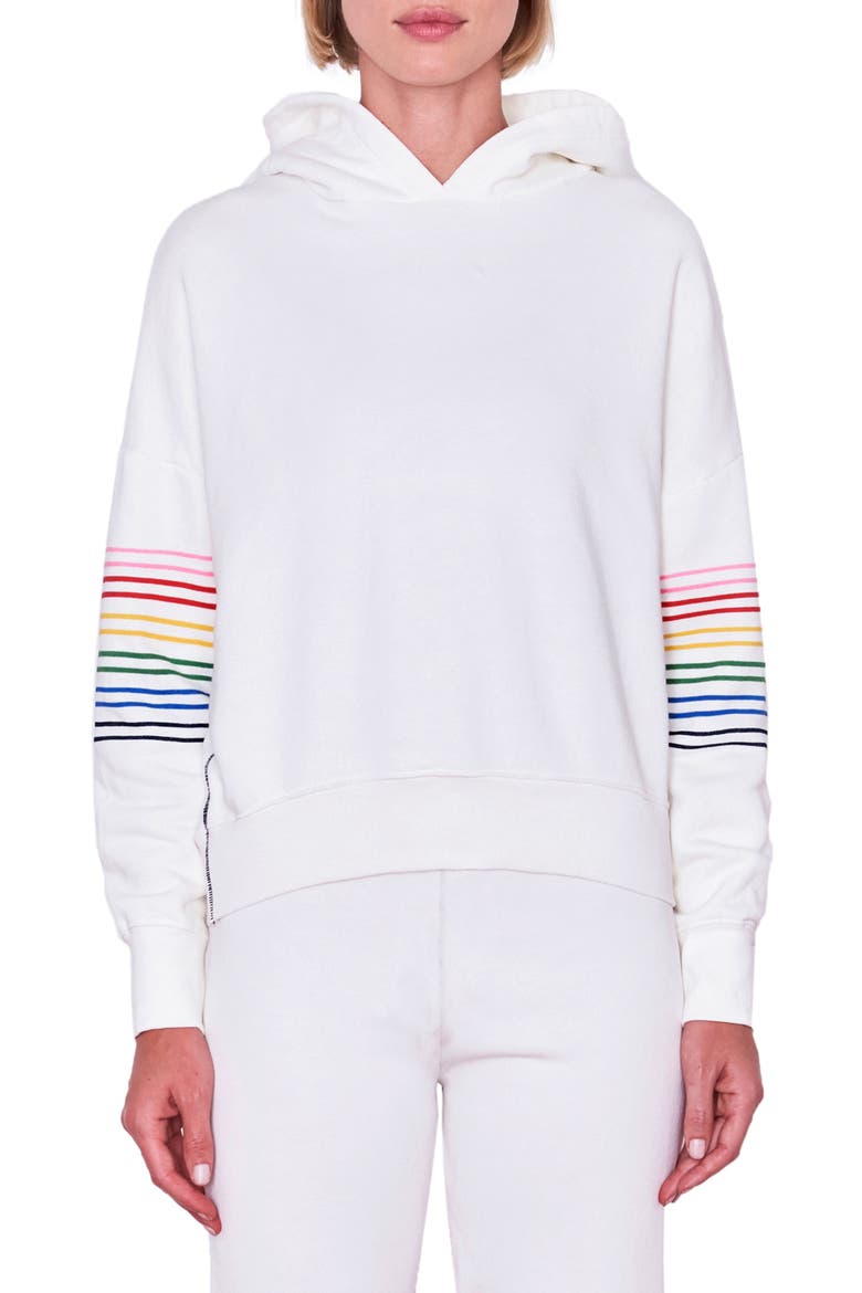 Rainbow Stripe Hoodie, Main, color, PIGMENT PAPER