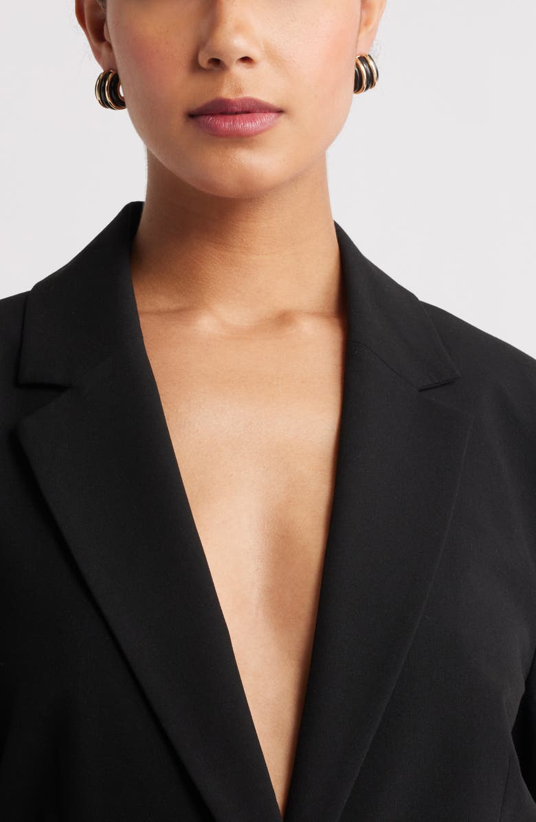 Nordstrom Curved Enamel Hoop Earrings, Alternate, color, Black- Gold