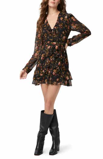 PAIGE Tamera Floral Long Sleeve Silk Minidress