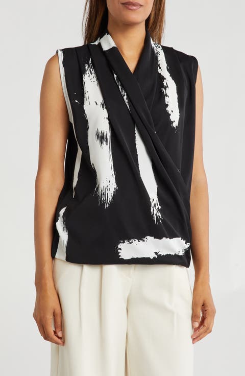 Drape Surplice Sleeveless Top