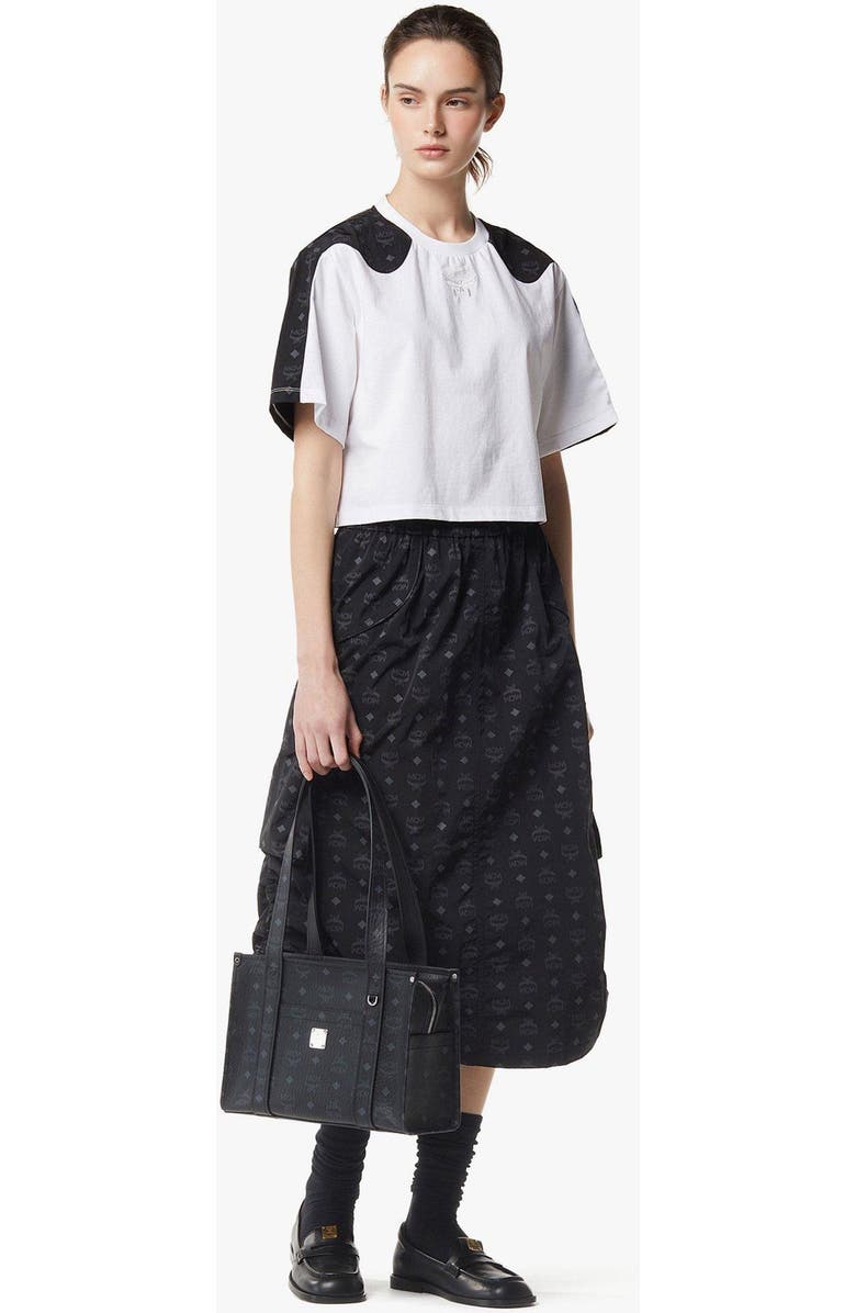 MCM Aren School Bag Tote in Visetos, Alternate, color, Black