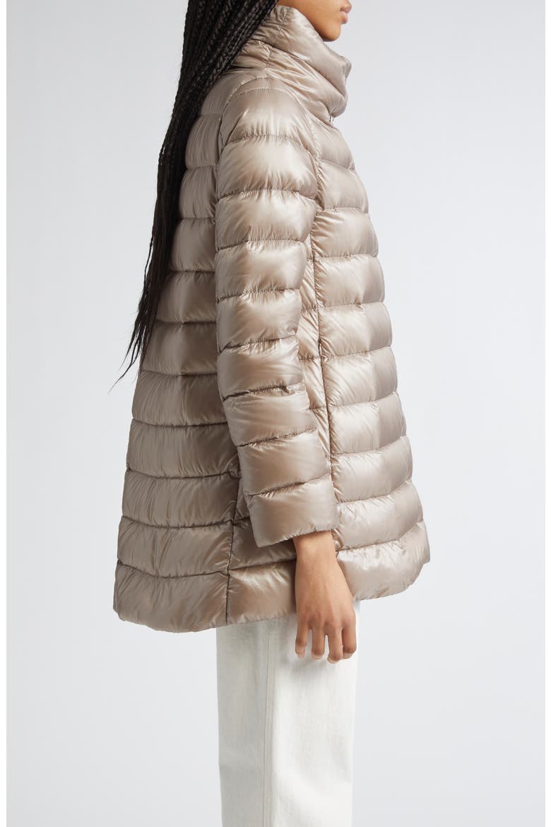 Amelia Water Resistant High-Low Down Jacket, Alternate, color, 2600 TAUPE