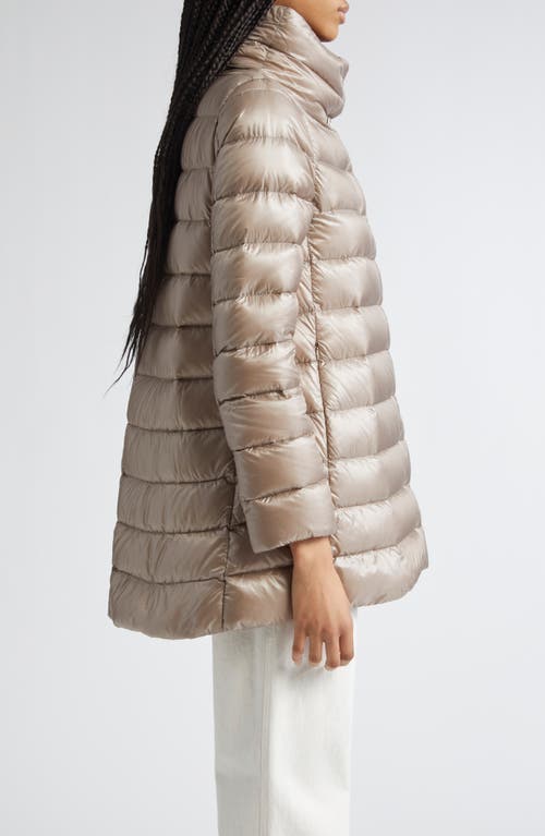 Herno Amelia Water Resistant High-low Down Jacket In Gray