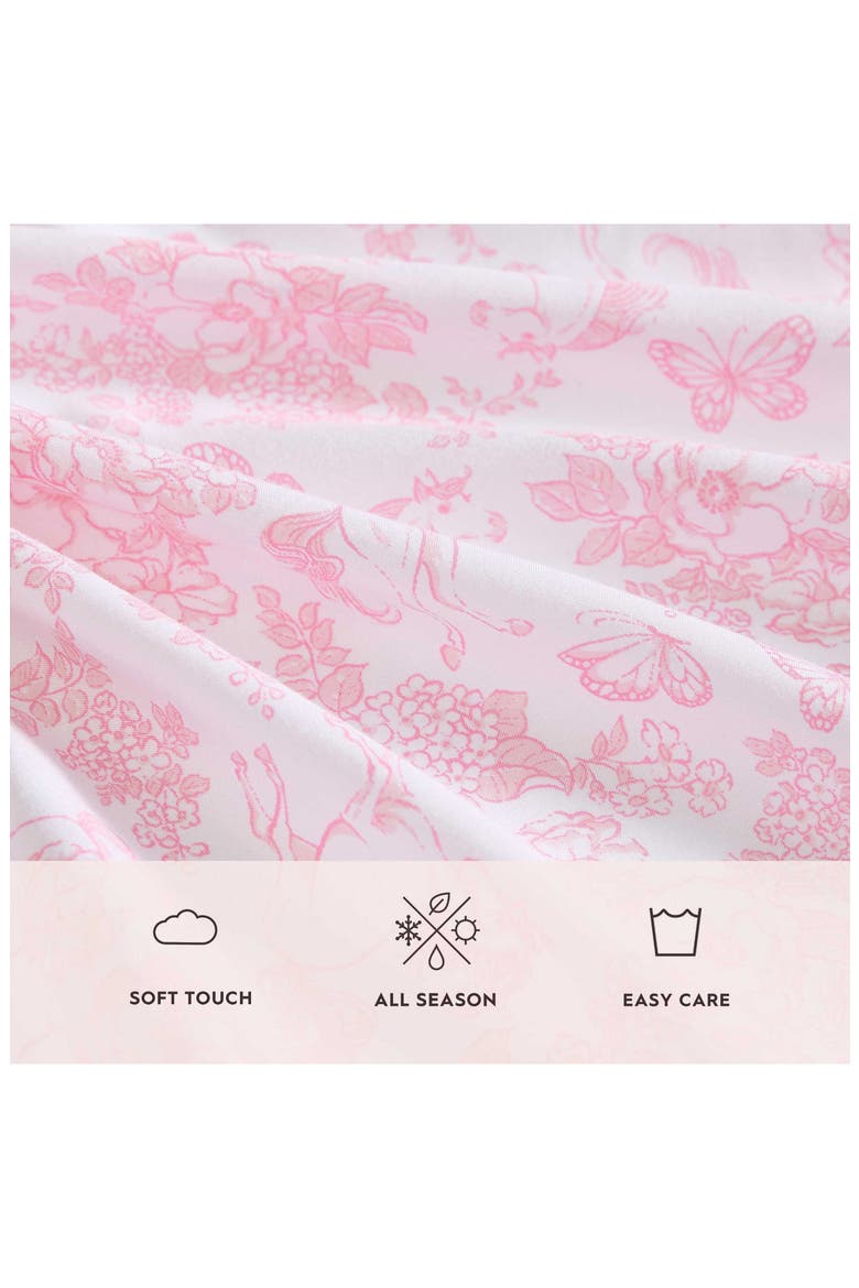 Toile Unicorn Microfiber Sheet Set, Alternate, color, PINK TOILE UNICORN