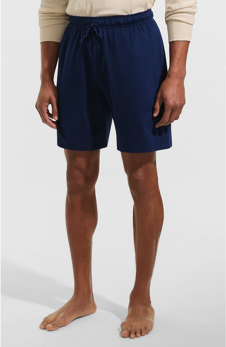 Lands' End Knit Jersey Pajama Shorts, Main, color, Deep Sea Navy