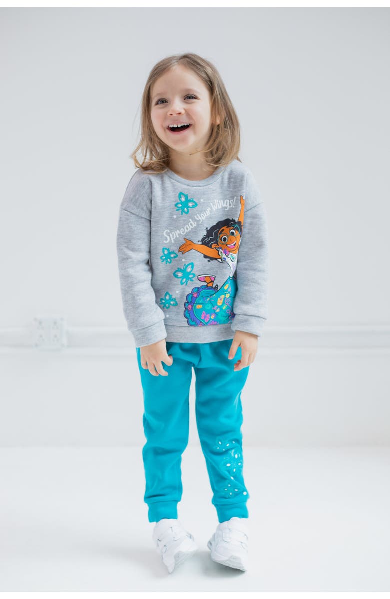 Disney Encanto Mirabel Fleece Sweatshirt & Pants Set, Alternate, color, Gray / Blue