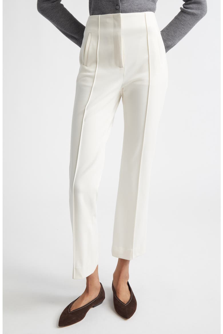 Kean Pintuck Pleat Crop Pants, Main, color, DOVE