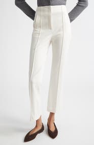 Veronica Beard Kean Pintuck Pleat Crop Pants