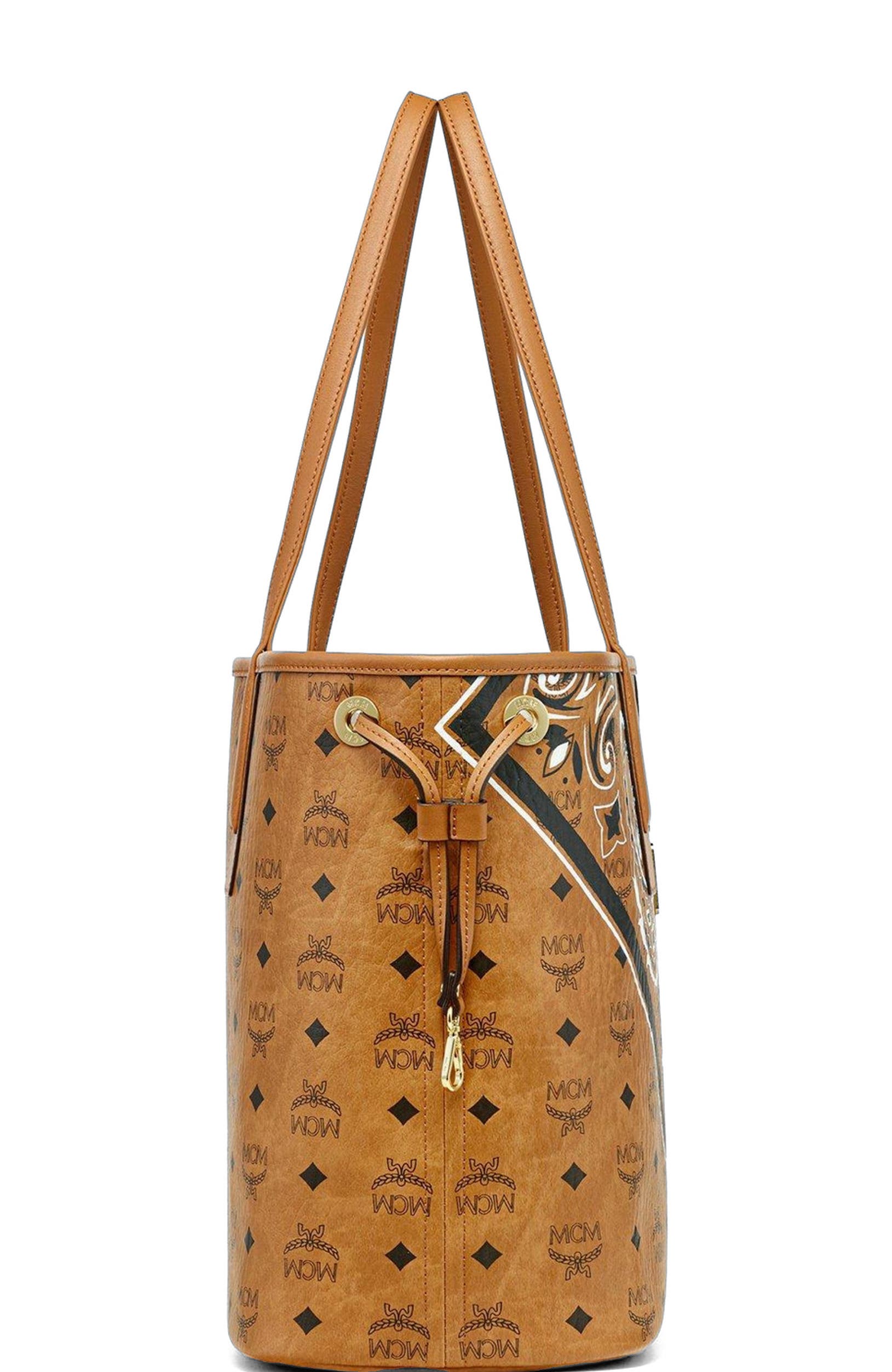 MCM Reversible Liz Shopper in Bandana Visetos, Alternate, color, 