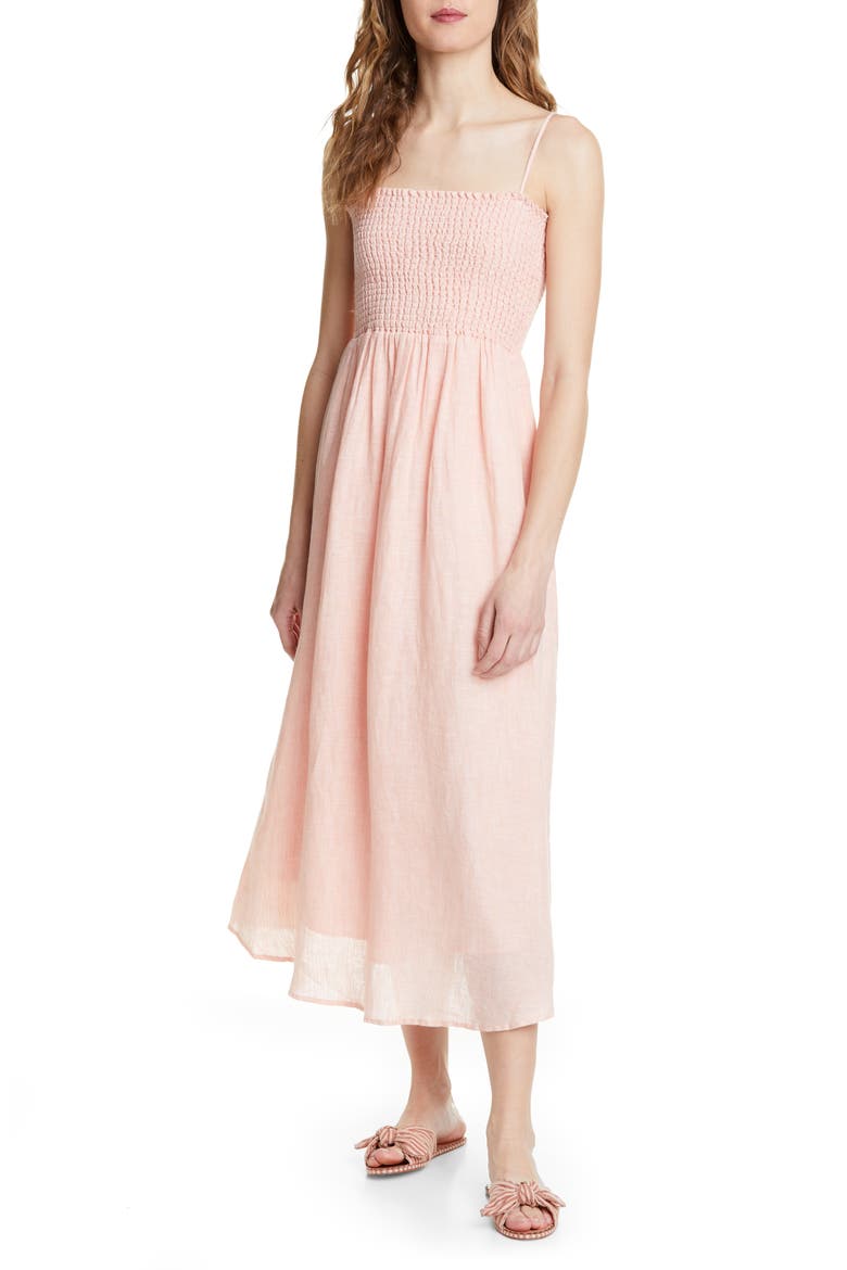 Tilsa Linen Maxi Sundress, Main, color, PERSIMMON