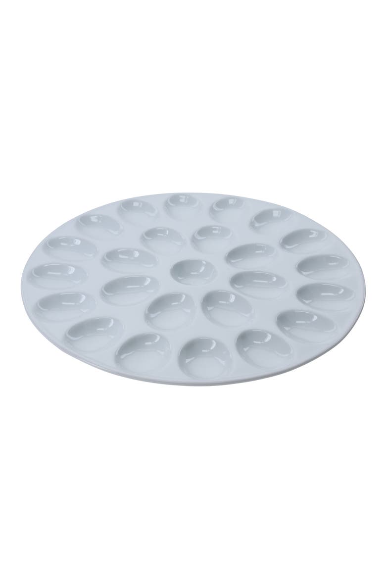 Set of 2 Round Egg Plates, Main, color, WHITE