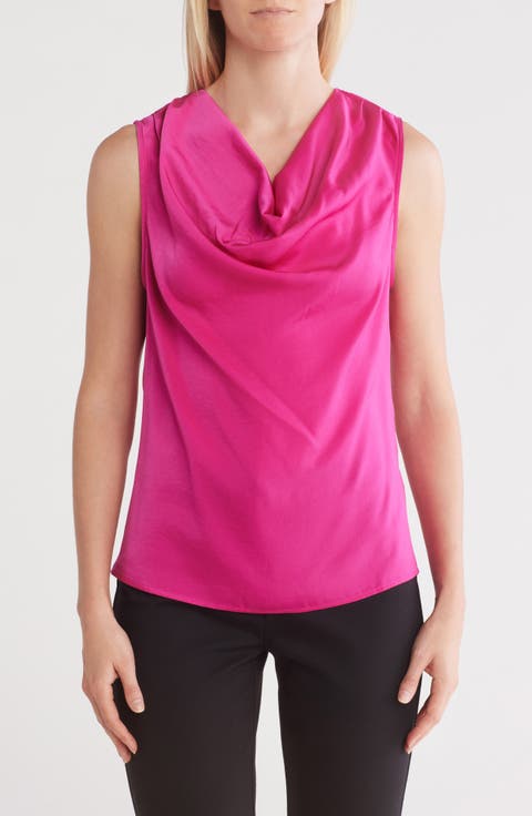 Sleeveless Cowl Neck Blouse