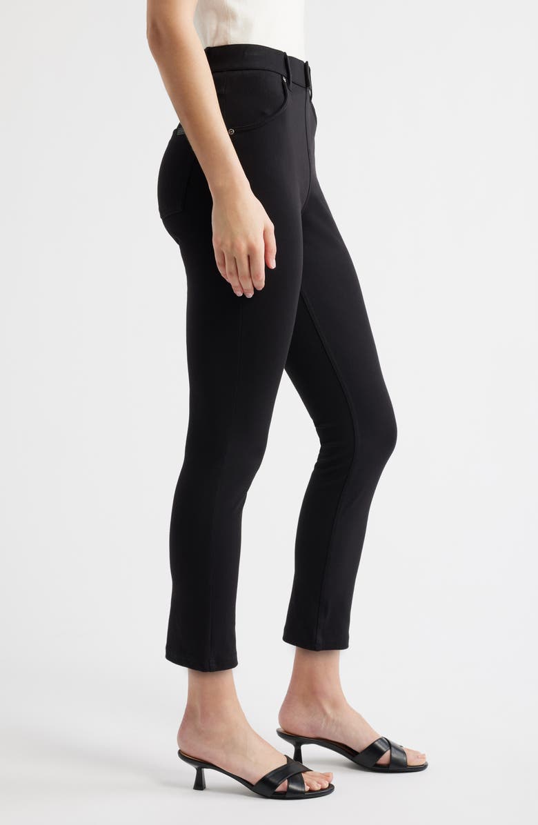 Hue Ultra Ultrasoft High Rise Denim Skimmer Leggings, Alternate, color, Black