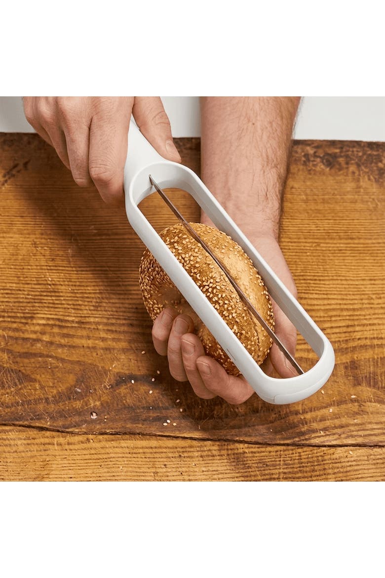 Bagel Buddy Safety Bagel Cutter Knife for Slicing Bagels, Alternate, color, White