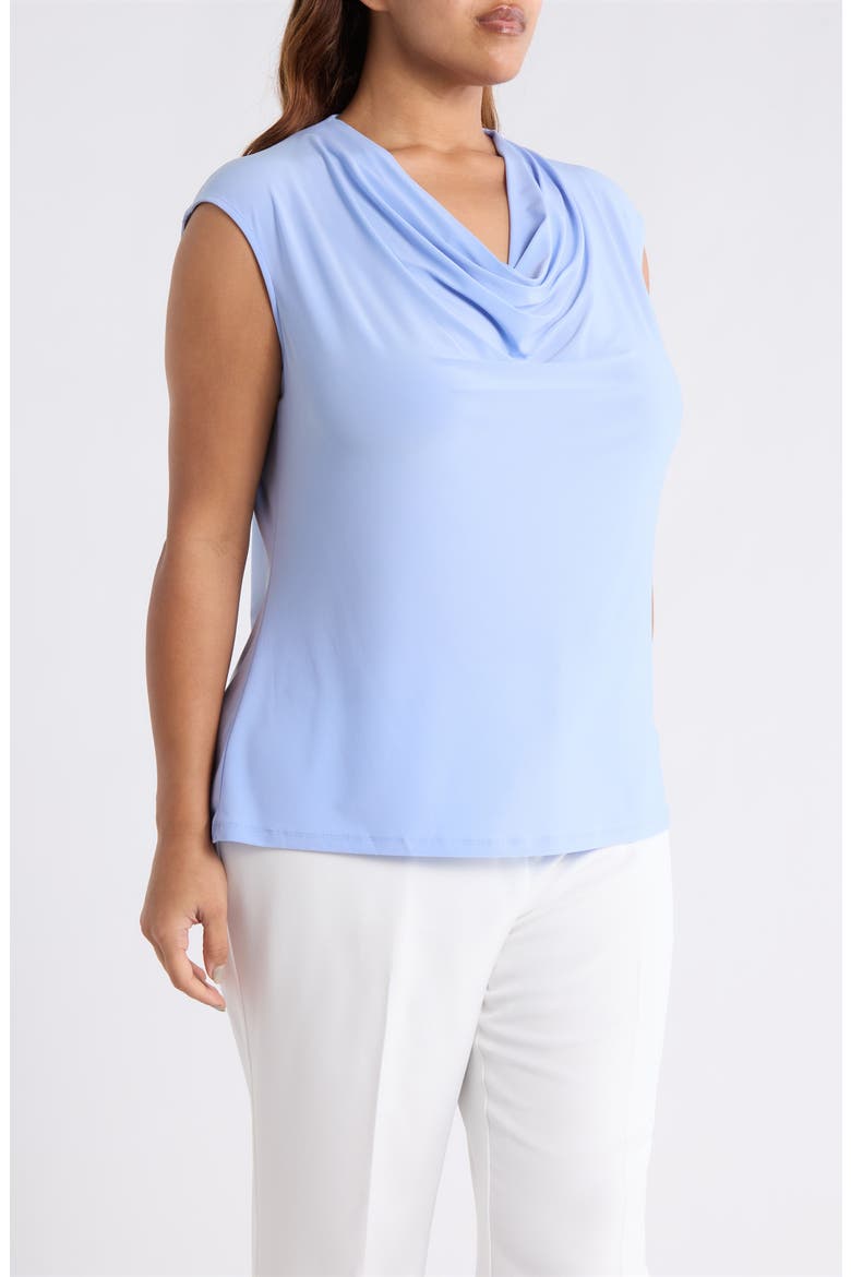 Cowl Neck Cap Sleeve Top, Alternate, color, PARIS BLEU
