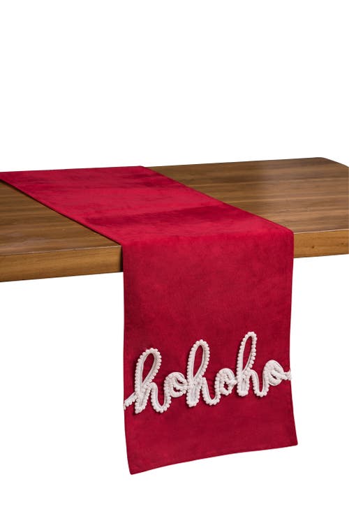 C & F Home C&f Home Christmas Holiday Red "ho Ho Ho" Sentiment Table Runner 13" X 68" In Red