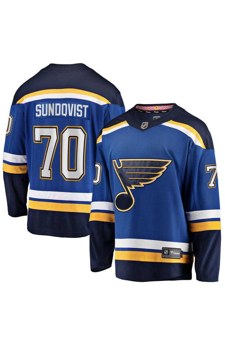 FANATICS Men's Fanatics Branded Oskar Sundqvist Blue St. Louis Blues Home Breakaway Player Jersey, Main, color, 