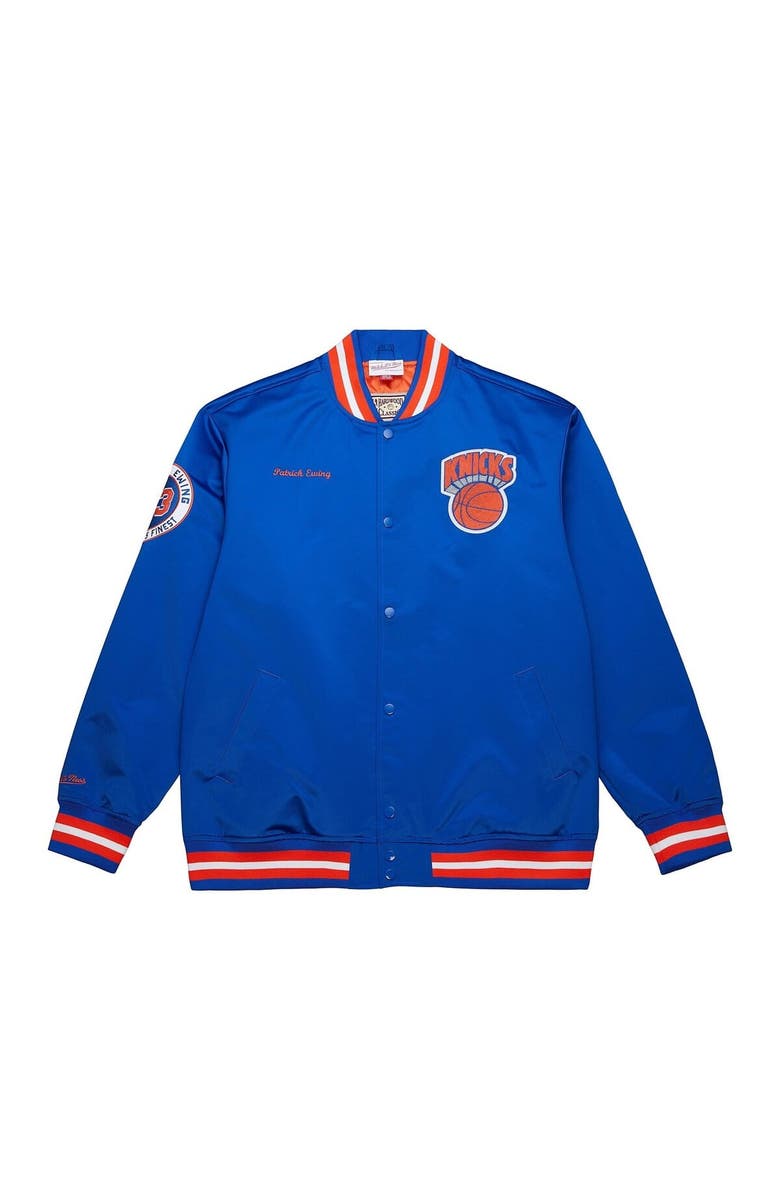 Mitchell & Ness Men's Mitchell & Ness Patrick Ewing Royal New York Knicks NBA Legends Full-Snap Satin Jacket, Alternate, color, Royal